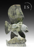 10" SIGNATURE Eagle with Fish by Pitseolak Qimirpik *Expectation*