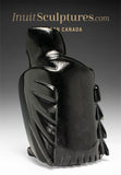 9" SIGNATURE Perfectly Polished Owl by Sam Qiatsuk *Black Lava*