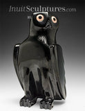 9" SIGNATURE Perfectly Polished Owl by Sam Qiatsuk *Black Lava*