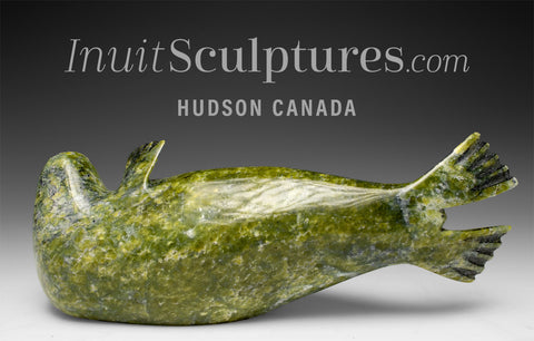 10" Basking Seal by the late Suati Qimirpik EXHIBITION PIECE AUG 14
