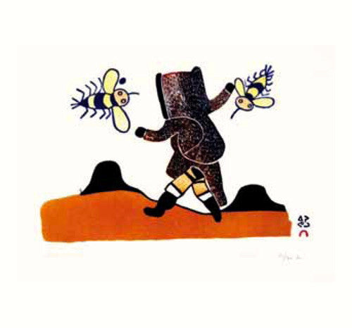 1984 ATTAQUÉ PAR DES ABEILLES de Pitseolak Ashoona