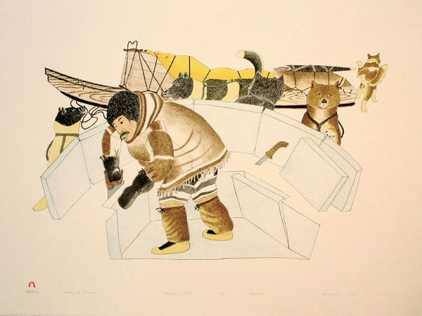 1993 BUILDING THE SNOWHOUSE by Kananginak Pootoogook