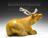 14" Masterpiece Resting Caribou by Bill Nasogaluak