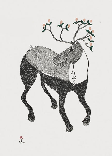 DERNIÈRE IMPRESSION dans toute la collection ! Caribou en fleurs 2021 par NINGIUKULU TEEVEE 