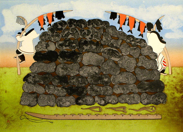 1988 DRYING MEAT FOR WINTER by Mary Pudlat