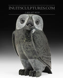 9" Large Grey Owl by Pitseolak Qimirpik