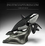 14" Mère et petit Orca (Épaulards) Baleines par Maître Derrald Taylor