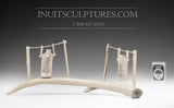 VINTAGE 9" Inuks on a Swing by Leo Irkok *Whee!*