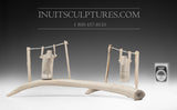 VINTAGE 9" Inuks on a Swing by Leo Irkok *Whee!*