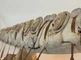 63" Masterpiece Migration Whale Bone Umiak (Boat) by world famous Bob Kussy & Goota Ashoona