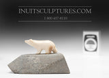 Ours miniature en ivoire de 5 pouces par Simon Kudlistiak