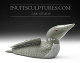 11” Pale Green Loon with Inlay Eyes by Jimmy Iqaluq