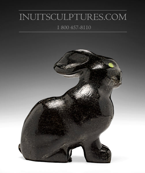 7" Striking Black Marble Arctic Hare by Johnnee Lee Judea