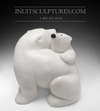 14" Mother bear hugging her cub by World Famous Manasie Akpaliapik