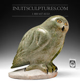13" Green Owl by World Famous Manasie Akpaliapik