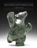 7" Dark Green Dancing Bear by Markoosie Papigatok