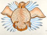 1981 OWL ATTACKING PREY by Haunak Mikkigak