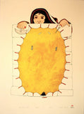 1994 STRETCHED SEALSKIN ON SNOWBLOCK by Kananginak Pootoogook