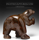Pièce d'investissement - DERNIER ours ambulant époustouflant de 18 po par le regretté légendaire Axangayuk Shaa (1937-2019)