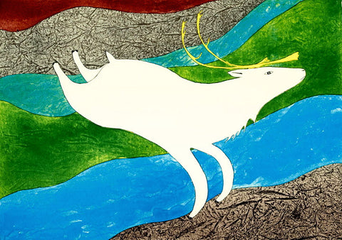 2010 Ningeokuluk Teevee TUKTU QAKUQTAQ (CARIBOU BLANC)