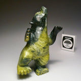 4.5" Black and Green Dancing Bear by Mosesee Pootoogook