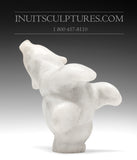 6" Arching Back White Dancing Bear by Markoosie Papigatook