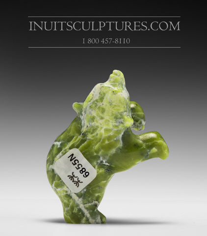 3" Happy Green Dancing Bear by Johnny Papigatook