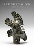 3" Speckled Dancing Bear by Abraham Simonie