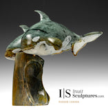 8" Mother & Calf Orcas Master Carver Derrald Taylor