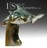 8" Mother & Calf Orcas Master Carver Derrald Taylor