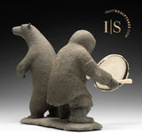 13" Drum Dancer and Bear by Lazarus Malliki *Dance Partners*