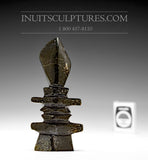 3.5" Dark Inukshuk by Oqittuq Shaa