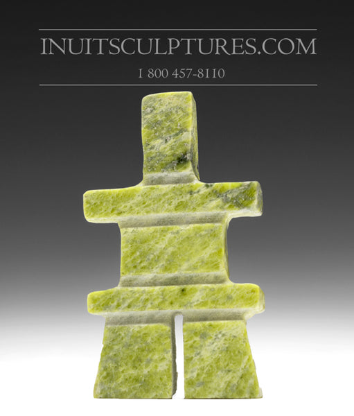 Inukshuk vert lime radiant de 3 po par Anartok Ipeelee