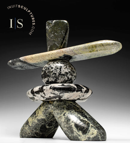 Inukshuk SIGNATURE de 15 po par Paul Bruneau *Force de la nature*