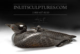 23” Black Loon with Inlay Eyes by Jimmy Iqaluq