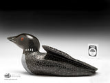 8” Black Loon with Inlay Eyes by Jimmy Iqaluq