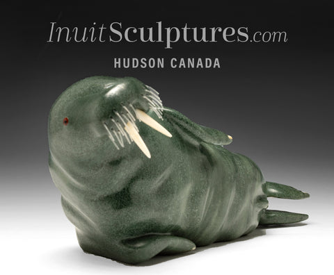 12" SIGNATURE Basking Walrus by Jimmy Iqaluq *Hoover*