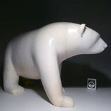 HUGE! 19" White Polar Bear by Famous Kooyoo Peter