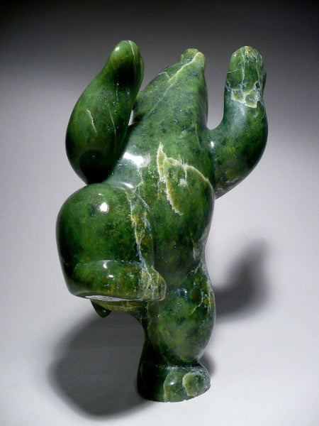 9.5" Green Dancing Bear by Markoosie Papigatok