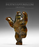 3" brown Dancing Bear by Markoosie Papigatook