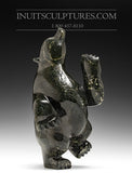 10" Dark Dancing Bear by Moe Pootoogook