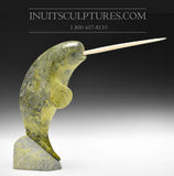 Lime Green Narwhal by Pitseolak (Pits) Qimirpik