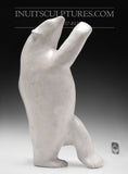 H&R16" Rare White Marble Dancing Bear by Nuna Parr