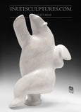H&R16" Rare White Marble Dancing Bear by Nuna Parr