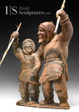 32" Father & Son Hunters Epic Museum Piece by Paul Malliki CURATOR'S CHOICE