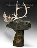 H&R 28" Museum Caribou and Hawk by World Famous Paul Malliki