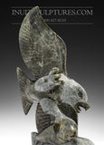 8" Eagle with Fish by Pitseolak Qimirpik