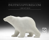 9" White Marble Walking Bear by Tim Pee